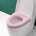 Universelles gestricktes waschbares Toilettenpolster, verdickter warmer Toilettensitzbezug für Zuhause, mit Griff Pink, mit Griff Grau, mit Griff Blau, flach Pink, flach Grau, flach Blau