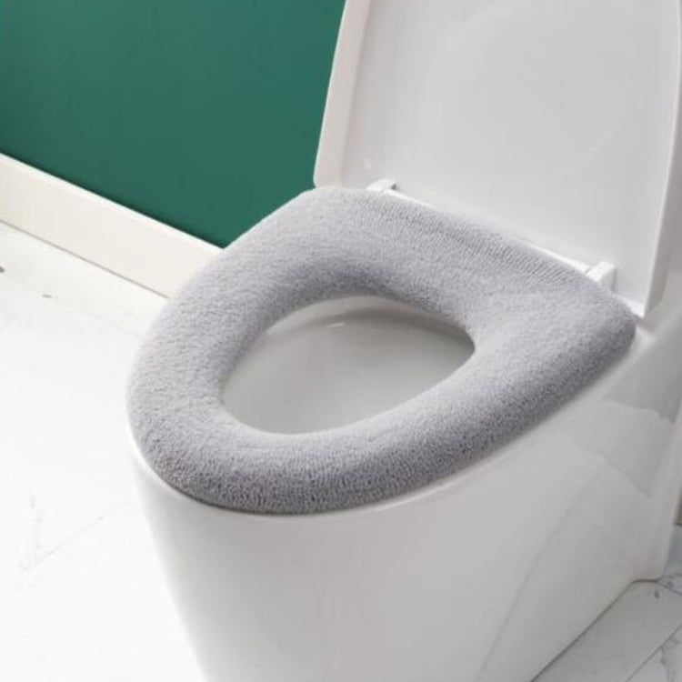 Universelles gestricktes waschbares Toilettenpolster, verdickter warmer Toilettensitzbezug für Zuhause, mit Griff Pink, mit Griff Grau, mit Griff Blau, flach Pink, flach Grau, flach Blau