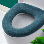 Universelles gestricktes waschbares Toilettenpolster, verdickter warmer Toilettensitzbezug für Zuhause, mit Griff Pink, mit Griff Grau, mit Griff Blau, flach Pink, flach Grau, flach Blau