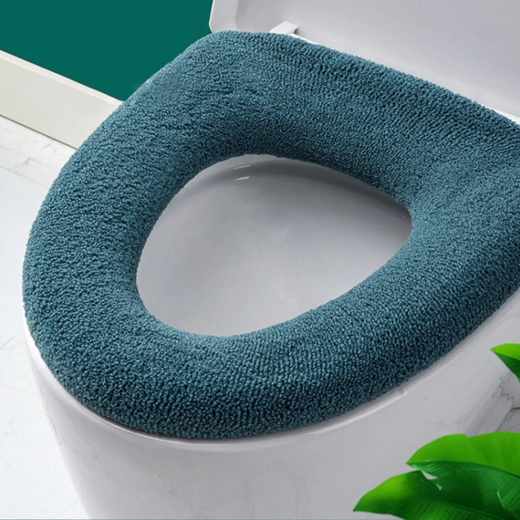 Universelles gestricktes waschbares Toilettenpolster, verdickter warmer Toilettensitzbezug für Zuhause, mit Griff Pink, mit Griff Grau, mit Griff Blau, flach Pink, flach Grau, flach Blau