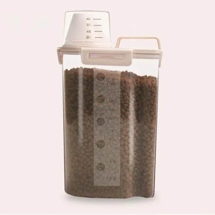Aufbewahrungseimer für Hundefutter mit 4 Schnappverschlüssen, feuchtigkeitsbeständig und versiegelt, 1,5 l, 2,5 l