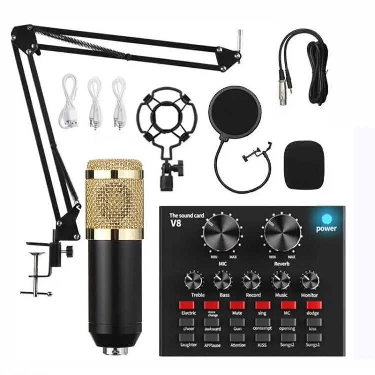 Audio-Kondensatormikrofon Studio Gesangsmikrofon, BM800+V8S Soundkarten-Set, BM800+V8 Soundkarten-Set