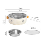 Holzkohlegrill Edelstahl Outdoor Camping Koch-Teekessel Rundherum Grillofen, Stil A, Stil B