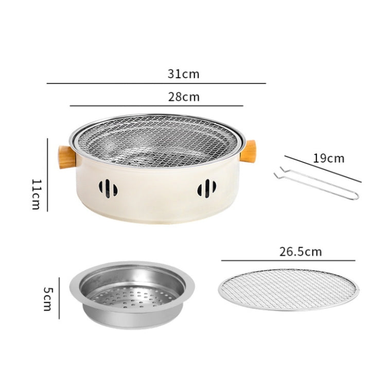 Holzkohlegrill Edelstahl Outdoor Camping Koch-Teekessel Rundherum Grillofen, Stil A, Stil B