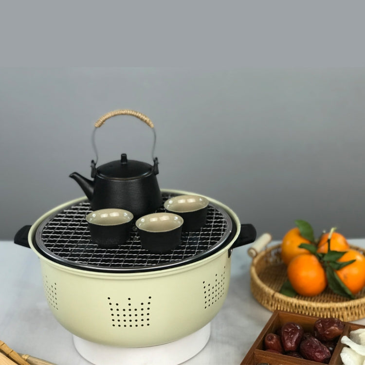 Holzkohlegrill Edelstahl Outdoor Camping Koch-Teekessel Rundherum Grillofen, Stil A, Stil B