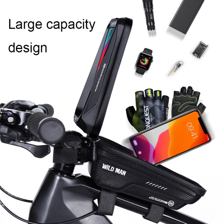 WILD MAN MS66 1,2L EVA Hartschalen Fahrrad Vorderradträger Tasche Touchscreen Handytasche, MS66