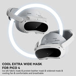 Für PICO 4 Hibloks VR-Brillen Gesichtspolster Schutz mit Lüfter, 1 Stück PU-Baumwolle, 2 Stück PU-Baumwolle, 1 Stück Eisseide, 2 Stück Eisseide