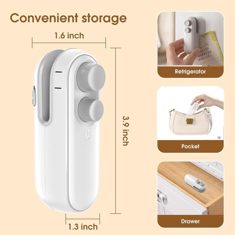 Kleines wiederaufladbares 2-in-1 magnetisches Snackversiegelungsgerät, Haushalts-Mini-Verschließmaschine, 2-in-1 Weiß, 2-in-1 Grün