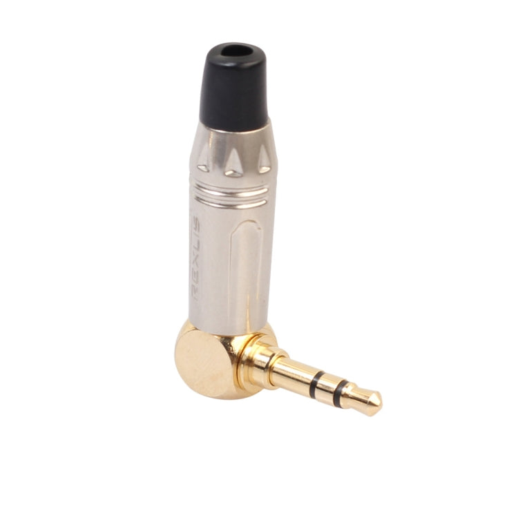 Zinklegierung L-förmiger 90 Grad 3,5mm Stereo Headset Kabel Lötstecker, Zinklegierung