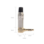 Zinklegierung L-förmiger 90 Grad 3,5mm Stereo Headset Kabel Lötstecker, Zinklegierung