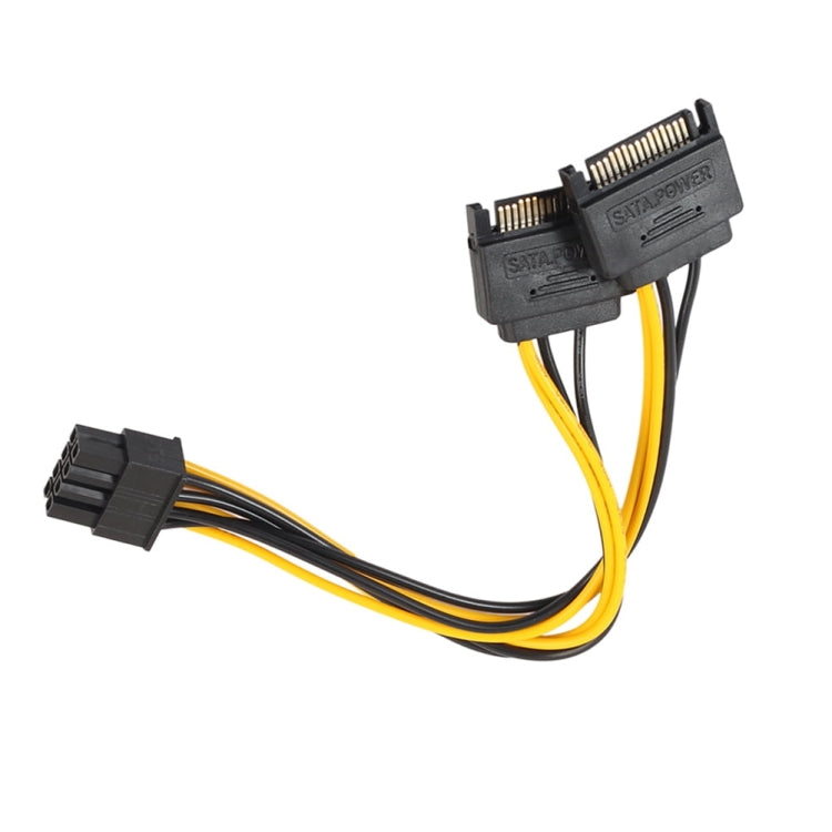 Vollkupfer GPU Grafikkarten 8-Pin Buchse zu Doppel 15-Pin SATA Computer-Motherboard Stromübertragungskabel, 0,2m