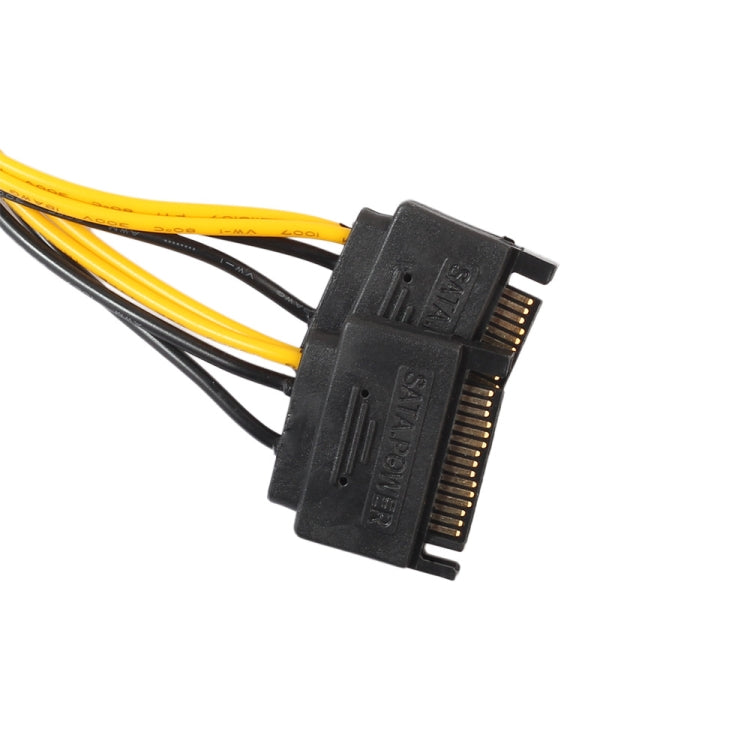 Vollkupfer GPU Grafikkarten 8-Pin Buchse zu Doppel 15-Pin SATA Computer-Motherboard Stromübertragungskabel, 0,2m