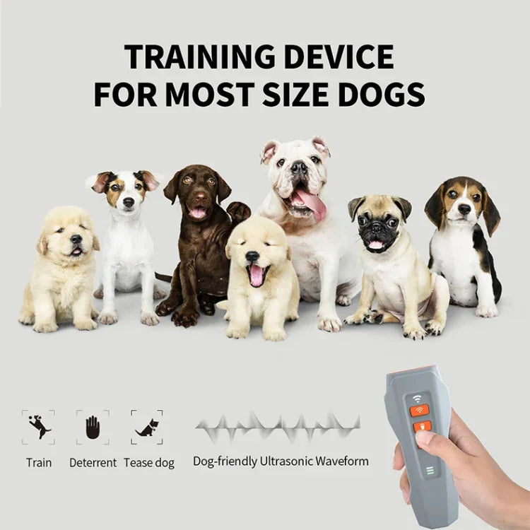 Handliches Ultraschall-Hundebellabwehrgerät mit LED-Blinklicht und Frequenzumwandlung, Schwarz+Orange, Dunkelgrau, Grau+Orange