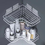 Badezimmer-Dreiecksregal, bohrfrei, multifunktional, zur Wandmontage, Dreieck (Weiß), Dreieck (Schwarz)