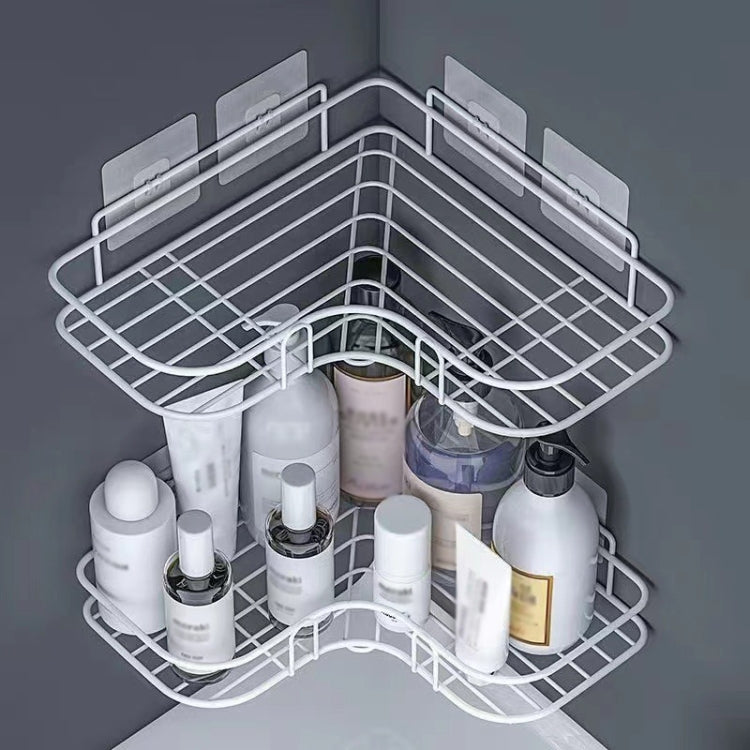 Badezimmer-Dreiecksregal, bohrfrei, multifunktional, zur Wandmontage, Dreieck (Weiß), Dreieck (Schwarz)