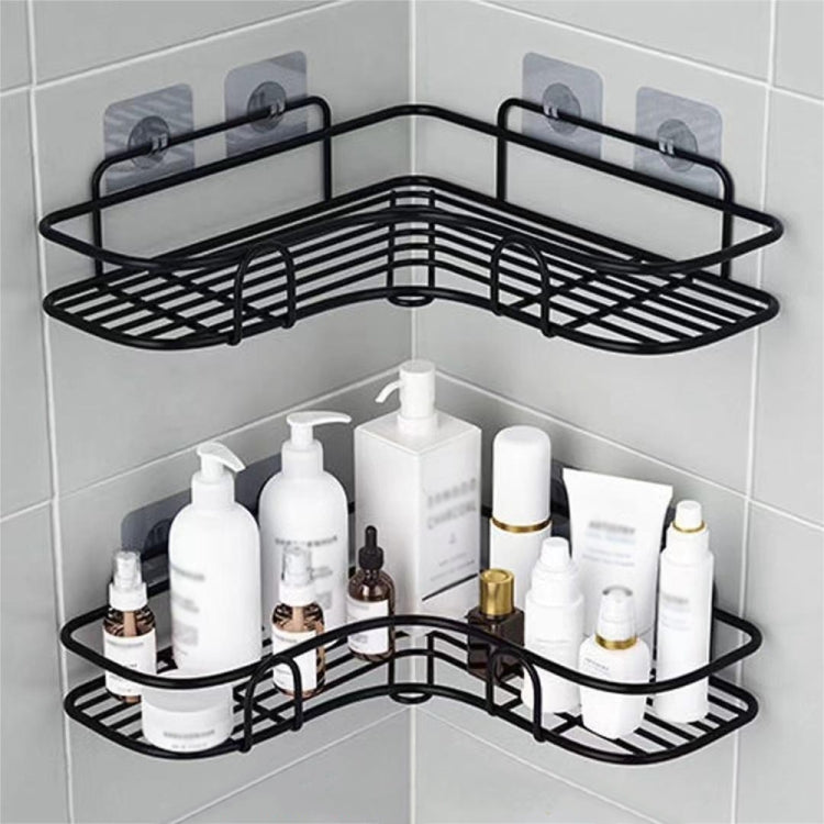 Badezimmer-Dreiecksregal, bohrfrei, multifunktional, zur Wandmontage, Dreieck (Weiß), Dreieck (Schwarz)