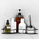 Badezimmer-Dreiecksregal, bohrfrei, multifunktional, zur Wandmontage, Dreieck (Weiß), Dreieck (Schwarz)