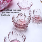 5pcs /Set Hammer Glass Cherry Blossom Dish House Sauce Plate Small Dish, Pink