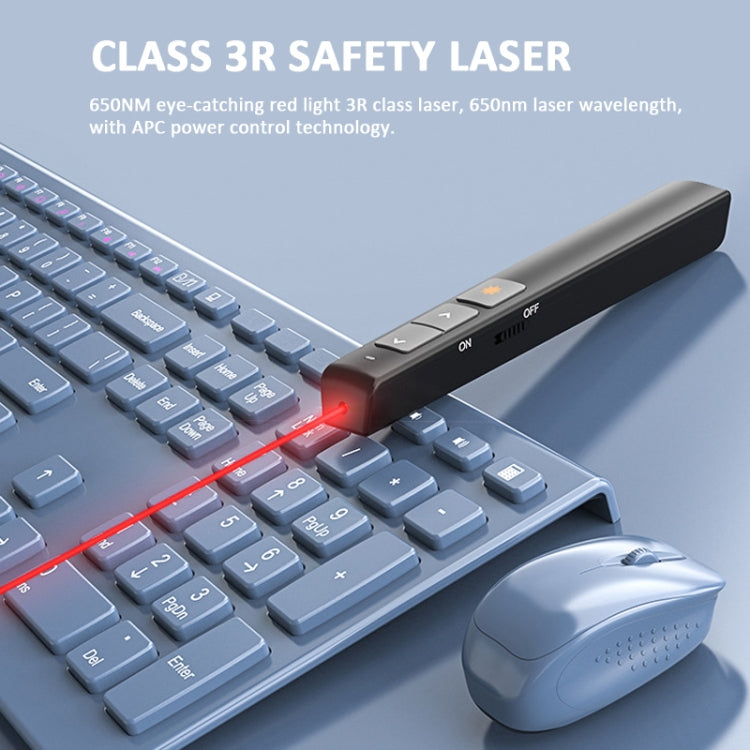 Deli 2.4GHz Page Turner USB-Clicker mit rotem Licht für PPT, 2802 (Schwarz), 2802 (Weiß)