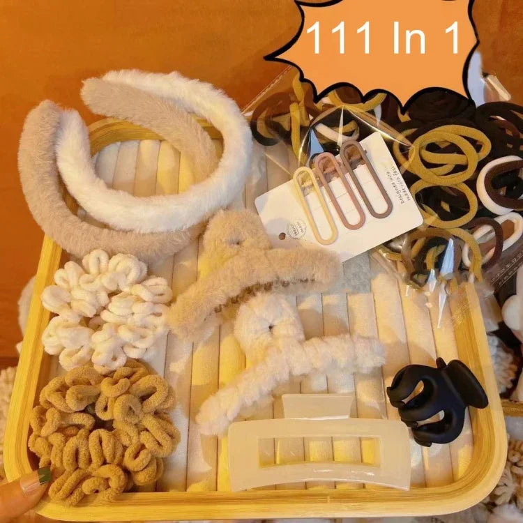 Kombiniertes Haaraccessoires-Set mit Haarspangen, Haarringen, schlichtem Haarband, 111-teilig, 31-teilig, 67-teilig