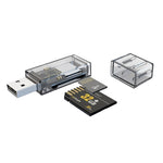 OTG Konverter USB zu SD/TF 2 in 1 Multifunktions-Transparenter Kartenleser, Transparent