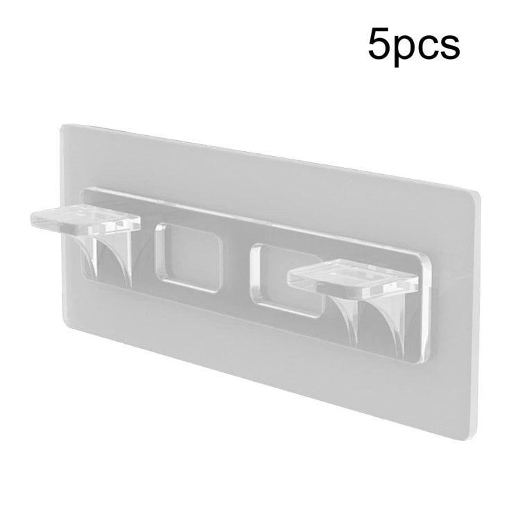 5 Stück selbstklebende Regalstützen, Kunststoff, Schrank, Regalstützenclip, stanzfrei, Wandaufkleber, lange Doppelreihen-Trennwand