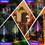 Christmas Tree Solar Light Outdoor Atmosphere Lighting Outdoor Waterproof Glowing Festival Decorative Lamp, Star Moon Transparent