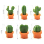 6pcs /Set Cactus Fridge Stickers Greenery Message Magnetic Cartoon Stickers
