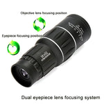 16x52 High Definition Outdoor Monokular-Teleskop zur Vogelbeobachtung, 16x52 Prisma, 16x52 Grüne Folie, 16x52 ohne Tasche, 16x52 mit Clip+Stativ