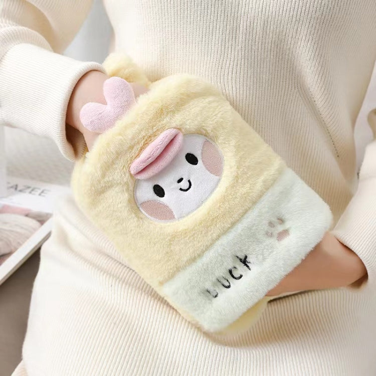 1L Wärmflasche mit beidseitigem Plüschbezug, niedlicher Handwärmer, Schwarz-weißer Welpe, Brauner Bär, Fruchtgrüner Frosch, Gelbe Ente, Rosa Häschen, Konsortium, Freche Katze, Kleiner Brauner Bär, Kleines Weißes Kaninchen