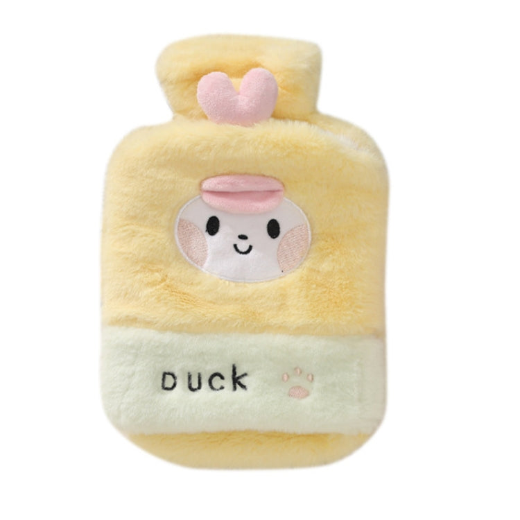 1L Wärmflasche mit beidseitigem Plüschbezug, niedlicher Handwärmer, Schwarz-weißer Welpe, Brauner Bär, Fruchtgrüner Frosch, Gelbe Ente, Rosa Häschen, Konsortium, Freche Katze, Kleiner Brauner Bär, Kleines Weißes Kaninchen
