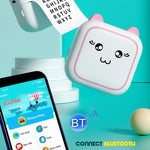 M5 Mini Cartoon Tragbarer Bluetooth Fotodrucker Thermodrucker, Blau, Pink