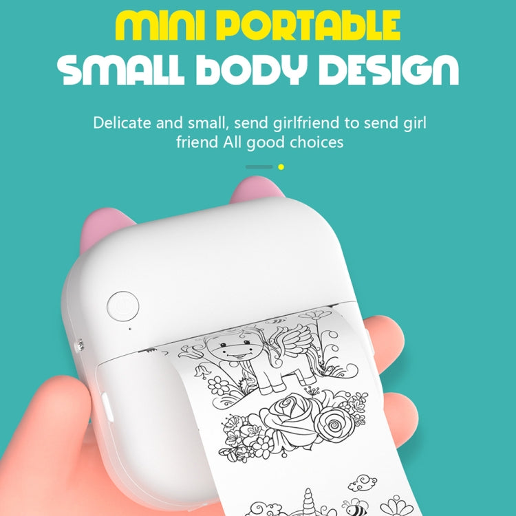 M5 Mini Cartoon Tragbarer Bluetooth Fotodrucker Thermodrucker, Blau, Pink