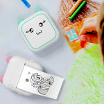 M5 Mini Cartoon Tragbarer Bluetooth Fotodrucker Thermodrucker, Blau, Pink