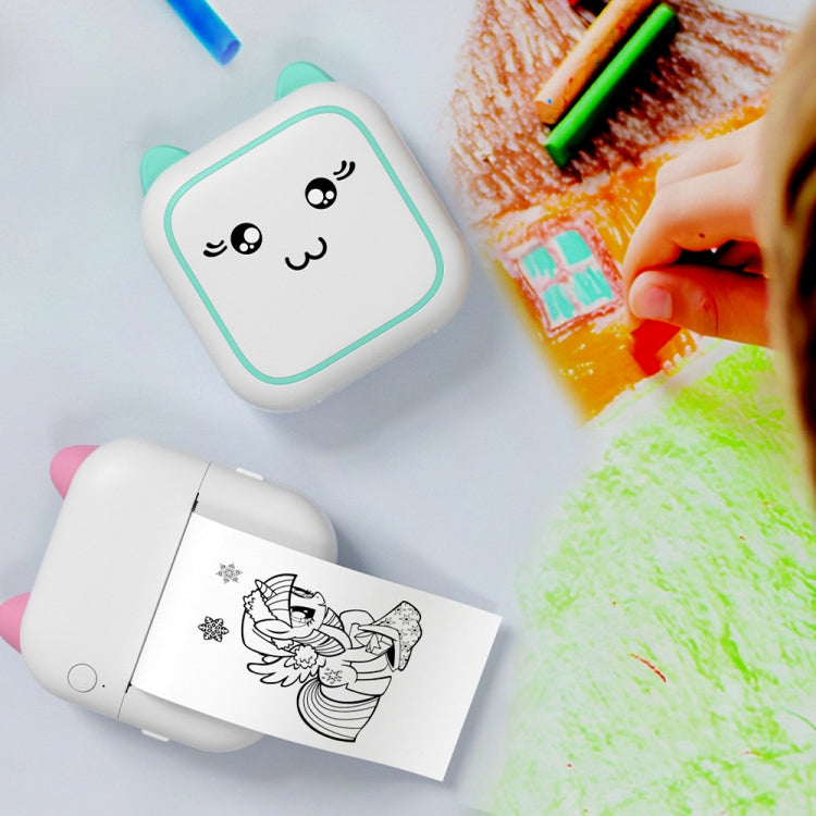 M5 Mini Cartoon Tragbarer Bluetooth Fotodrucker Thermodrucker, Blau, Pink