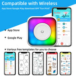 RGB-Licht Tragbarer Mini Bluetooth Drucker Tintenloser Dokumenten- und Etikettendrucker, mit 1 Rolle Papier, mit 5 Rollen Papier, mit 5 Rollen Aufkleber, mit 5 Papier+5 Aufkleber+3 Farbpapier