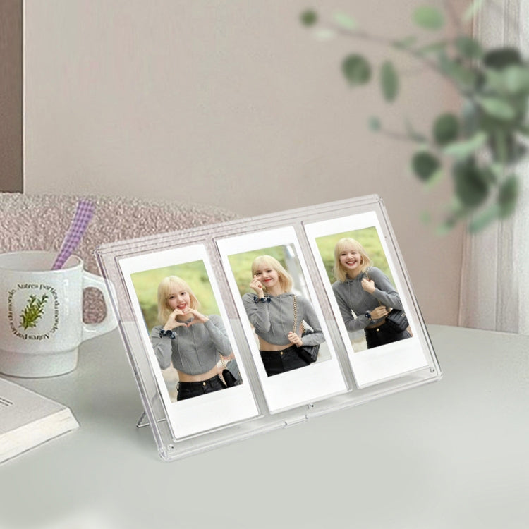 Für Polaroid Mini vertikaler Dreifach-Fotorahmen aus transparentem PC-Kunststoff