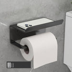 Edelstahl-Toilettenpapierhalter ohne Bohren mit Handy-Ablage, Telefonablage (Weiß), Papierablage (Weiß), Telefonablage (Schwarz), Papierablage (Schwarz), Telefonablage (Grau), Papierablage (Grau)