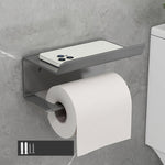 Edelstahl-Toilettenpapierhalter ohne Bohren mit Handy-Ablage, Telefonablage (Weiß), Papierablage (Weiß), Telefonablage (Schwarz), Papierablage (Schwarz), Telefonablage (Grau), Papierablage (Grau)