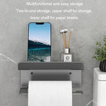 Edelstahl-Toilettenpapierhalter ohne Bohren mit Handy-Ablage, Telefonablage (Weiß), Papierablage (Weiß), Telefonablage (Schwarz), Papierablage (Schwarz), Telefonablage (Grau), Papierablage (Grau)