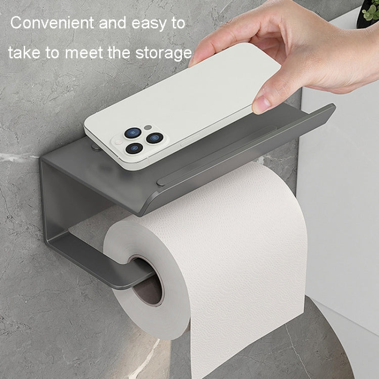 Edelstahl-Toilettenpapierhalter ohne Bohren mit Handy-Ablage, Telefonablage (Weiß), Papierablage (Weiß), Telefonablage (Schwarz), Papierablage (Schwarz), Telefonablage (Grau), Papierablage (Grau)
