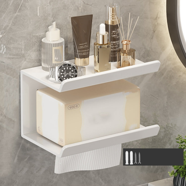 2-in-1-Badezimmerregal ohne Bohren Haushaltspapierhandtuch Handy Toilettenartikel Ablageregal