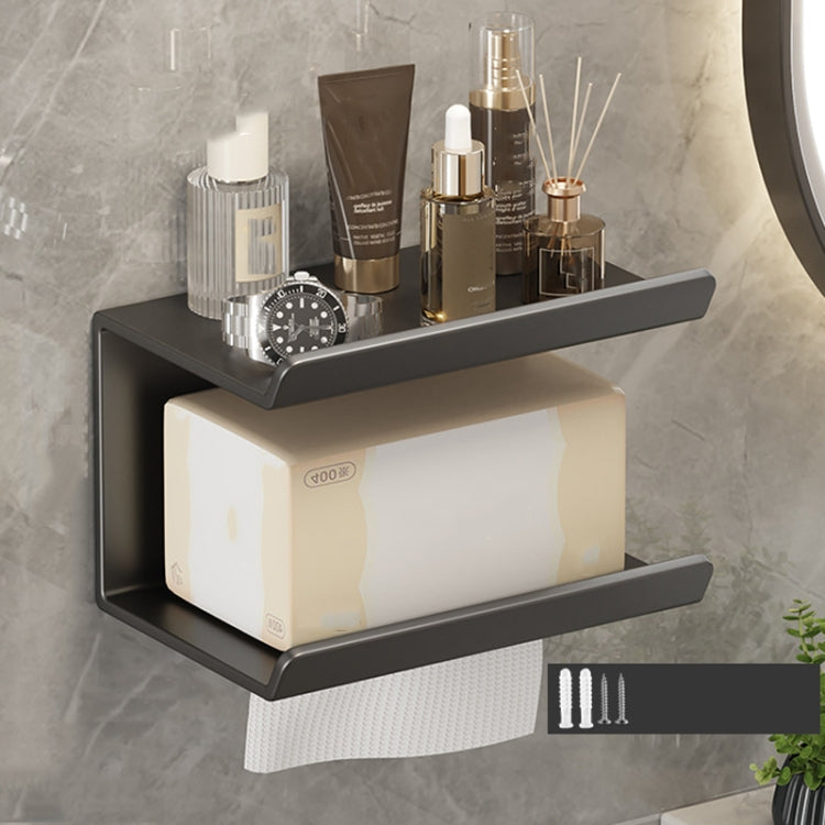 2-in-1-Badezimmerregal ohne Bohren Haushaltspapierhandtuch Handy Toilettenartikel Ablageregal