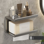 2-in-1-Badezimmerregal ohne Bohren Haushaltspapierhandtuch Handy Toilettenartikel Ablageregal