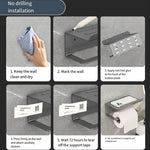 2-in-1-Badezimmerregal ohne Bohren Haushaltspapierhandtuch Handy Toilettenartikel Ablageregal