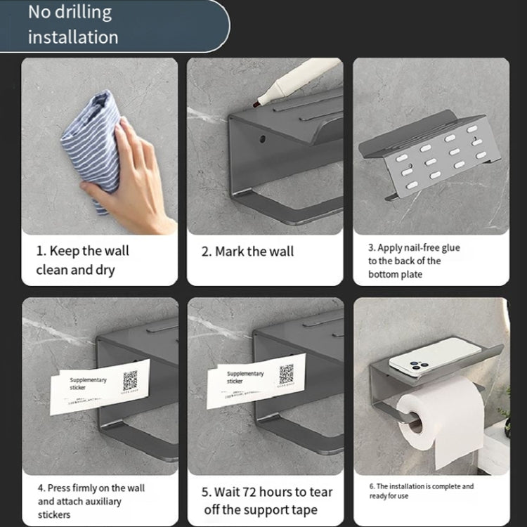 2-in-1-Badezimmerregal ohne Bohren Haushaltspapierhandtuch Handy Toilettenartikel Ablageregal