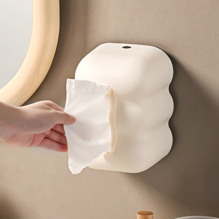 Wolken-Kosmetiktuchbox Tischplatte Cremefarbener Stil Wandmontierter Plastikserviettenhalter