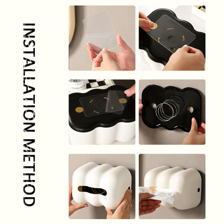 Wolken-Kosmetiktuchbox Tischplatte Cremefarbener Stil Wandmontierter Plastikserviettenhalter