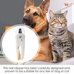 LED-Krallenschere für Hunde und Katzen mit Nagelpolierer, Weiß, Grün