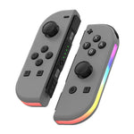 JOY-02 Gaming-Controller (links und rechts) mit RGB-Beleuchtung, ergonomischer Oberfläche und Bluetooth-Funktion für Switch / Switch OLED / Switch Pro / Switch Lite / Switch Joy-Con, Schwarz, Grau